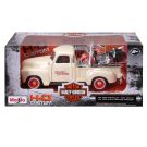Комплект кола и мотоциклет, Maisto, H-D Custom, 1950 Chevrolet 3100 Pick Up 1:25 и 2001 FLSTS Heritage Springer, 1:24