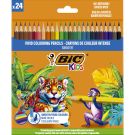Комплект 24 цветни молива, Bic, Evolution Smooth