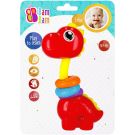 Бебешка играчка, BamBam, Динозавър с пръстени, Червен