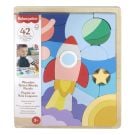 Дървен пъзел, Fisher Price, Космос, 42 части, HXY42