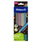 Комплект 10 цветни молива в металически цветове, Herlitz, Шестоъгълни 3 мм