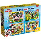 Подов пъзел 2 в 1 Lisciani, Mickey Mouse, Макси, 4 x 48 части