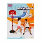 Комплект баскетболен кош с опора и топка, Rising Sports, 133 см