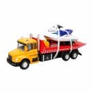 Комплект камион автовоз с лодка, Maxx Wheels, 16см