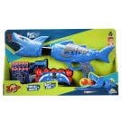 Играчка оръжие с 10 стрелички и топчета от дунапрен, Zapp Toys, Shark, Синя
