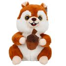 Плюшена играчка, Puffy Friends, Катеричка с жълъд, Тъмнокафява, 30 см
