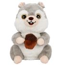 Плюшена играчка, Puffy Friends, Катеричка с жълъд, Сива, 30 см.