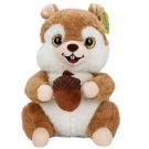 Плюшена играчка, Puffy Friends, Катеричка с жълъд, Светлокафява, 30 см
