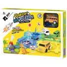 Комплект за игра с превозно средство и писта тип пъзел, Rail Car Diy Puzzle, 18 части