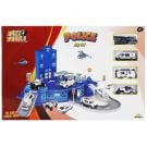 Комплект за игра с полицейски щаб и 4 колички, Maxx Wheels