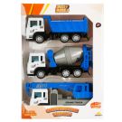 Комплект от 3 строителни превозни средства, Maxx Wheels, Сини