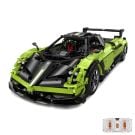 Комплект за сглобяване на количка с дистанционно, Rastar, Pagani Huayra, Зелена, 1:8, 2899 части