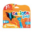 Комплект 6 миещи се маркера, Carioca, Baby Teddy
