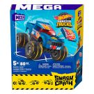Строителен комплект с високопроходим автомобил, Hot Wheels, Monster Truck, Smash и Crash Race Ace, 85 части, HMM49