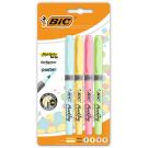 Комплект 4 маркера за подчертаване, Bic, пастелни цветове